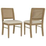ARINI RATTAN CANE DINING SIDE CHAIR SAND WASH (SET OF 2)