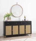 ARINI 2-DRAWER CANE DOOR DINING SIDEBOARD SERVER BLACK - Image 2