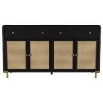 ARINI 2-DRAWER CANE DOOR DINING SIDEBOARD SERVER BLACK - Image 4