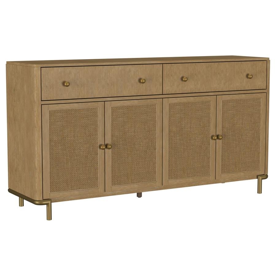 108935SWD_02x900.jpg ARINI 2-DRAWER CANE DOOR DINING SIDEBOARD SERVER SAND WASH - Image 1