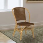LEXLEY WOVEN RATTAN DINING SIDE CHAIR BROWN (SET OF 2) - Image 2