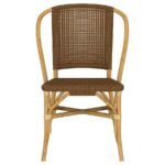 LEXLEY WOVEN RATTAN DINING SIDE CHAIR BROWN (SET OF 2) - Image 4