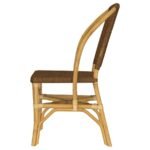 LEXLEY WOVEN RATTAN DINING SIDE CHAIR BROWN (SET OF 2) - Image 6