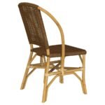 LEXLEY WOVEN RATTAN DINING SIDE CHAIR BROWN (SET OF 2) - Image 8