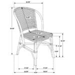 LEXLEY WOVEN RATTAN DINING SIDE CHAIR BROWN (SET OF 2) - Image 10