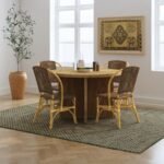 LEXLEY WOVEN RATTAN DINING SIDE CHAIR BROWN (SET OF 2) - Image 11