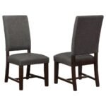 TWAIN UPHOLSTERED DINING SIDE CHAIR WARM GREY (SET OF 2)