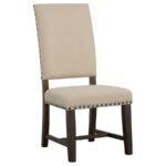 TWAIN UPHOLSTERED DINING SIDE CHAIR BEIGE (SET OF 2) - Image 3