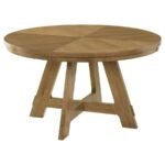 DANVERS 5-PIECE DINING TABLE SET BROWN OAK AND LATTE - Image 3