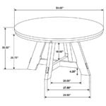 DANVERS ROUND 54-INCH WOOD DINING TABLE BROWN OAK - Image 7
