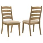 DANVERS WOOD DINING SIDE CHAIR BROWN OAK (SET OF 2)