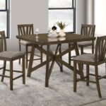 CANFIELD 5-PIECE 47-INCH COUNTER HEIGHT DINING SET BROWN