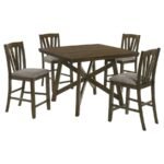 CANFIELD 5-PIECE 47-INCH COUNTER HEIGHT DINING SET BROWN - Image 2