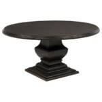 TWYLA 60-INCH ROUND WOOD DINING ROOM TABLE DARK COCOA