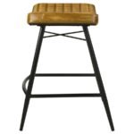 BAYU LEATHER UPHOLSTERED COUNTER STOOL CAMEL (SET OF 2) - Image 6