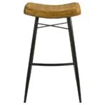 BAYU LEATHER UPHOLSTERED BAR STOOL ANTIQUE CAMEL (SET OF 2) - Image 4