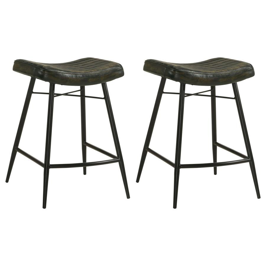 109258_001x900.jpg BAYU LEATHER UPHOLSTERED COUNTER STOOL ESPRESSO (SET OF 2) - Image 1