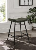 BAYU LEATHER UPHOLSTERED COUNTER STOOL ESPRESSO (SET OF 2) - Image 2