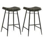 BAYU LEATHER UPHOLSTERED BAR STOOL ESPRESSO (SET OF 2)