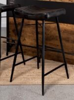 BAYU LEATHER UPHOLSTERED BAR STOOL ESPRESSO (SET OF 2) - Image 2