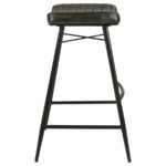 BAYU LEATHER UPHOLSTERED BAR STOOL ESPRESSO (SET OF 2) - Image 5