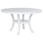 JUDD 5-PIECE 54-INCH ROUND WOOD DINING TABLE SET PEARL WHITE - Image 3