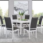 JUDD 7-PIECE 54-INCH ROUND WOOD DINING TABLE SET PEARL WHITE