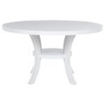 JUDD 7-PIECE 54-INCH ROUND WOOD DINING TABLE SET PEARL WHITE - Image 4