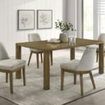 CASTLEWOOD 5-PIECE 71-INCH RECTANGULAR DINING SET BROWN OAK