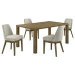 CASTLEWOOD 5-PIECE 71-INCH RECTANGULAR DINING SET BROWN OAK - Image 2