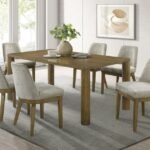 CASTLEWOOD 7-PIECE 71-INCH RECTANGULAR DINING SET BROWN OAK