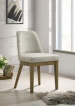 CASTLEWOOD UPHOLSTERED SIDE CHAIR LIGHT TAN (SET OF 2) - Image 2