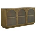 CASTLEWOOD 71-INCH DINING SIDEBOARD BUFFET SERVER BROWN OAK