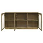 CASTLEWOOD 71-INCH DINING SIDEBOARD BUFFET SERVER BROWN OAK - Image 4