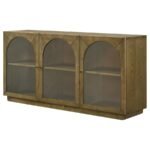 CASTLEWOOD 71-INCH DINING SIDEBOARD BUFFET SERVER BROWN OAK - Image 5