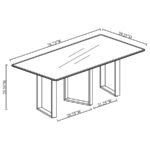 DESDEN 79-INCH RECTANGULAR SINTERED STONE DINING TABLE GREY - Image 8