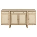 KAILANI 4-DOOR CANE SIDEBOARD BUFFET CABINET BEIGE OAK - Image 3