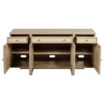 KAILANI 4-DOOR CANE SIDEBOARD BUFFET CABINET BEIGE OAK - Image 4