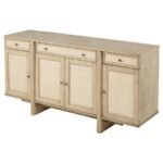 KAILANI 4-DOOR CANE SIDEBOARD BUFFET CABINET BEIGE OAK - Image 5