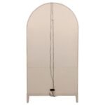 KAILANI 4-DOOR CANE DINING VITRINE DISPLAY CABINET BEIGE OAK - Image 8