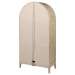 KAILANI 4-DOOR CANE DINING VITRINE DISPLAY CABINET BEIGE OAK - Image 9