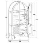 KAILANI 4-DOOR CANE DINING VITRINE DISPLAY CABINET BEIGE OAK - Image 16