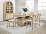 KAILANI 4-DOOR CANE DINING VITRINE DISPLAY CABINET BEIGE OAK - Image 17
