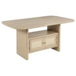 KAILANI 7-PIECE WOOD COUNTER HEIGHT DINING SET BEIGE OAK - Image 3