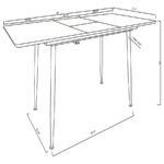 HORIZON 63-INCH BUTTERFLY LEAF EXTENSION DINING TABLE GREY - Image 9