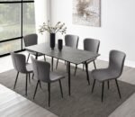 HORIZON 63-INCH BUTTERFLY LEAF EXTENSION DINING TABLE GREY - Image 11