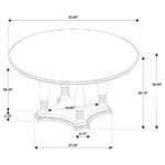 LANDON 60-INCH ROUND WOOD PEDESTAL DINING TABLE RICH BROWN - Image 6