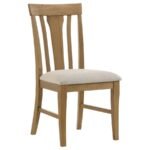 HARTVILLE 7-PIECE ROUND DINING TABLE SET NATURAL LIGHT BROWN - Image 6