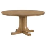 HARTVILLE 60-INCH ROUND DINING TABLE NATURAL LIGHT BROWN
