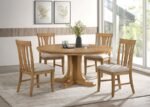HARTVILLE 60-INCH ROUND DINING TABLE NATURAL LIGHT BROWN - Image 7